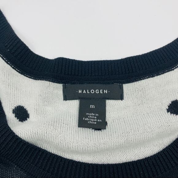 Halogen Black White Polka Dot Sweater Vest - Picture 7 of 8